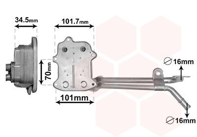Масляный радиатор АКПП VAN Wezel 03013702 цена, от 30.29 USD